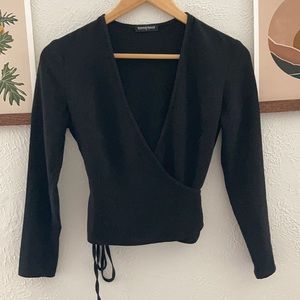 American Apparel Plunge Wrap Top